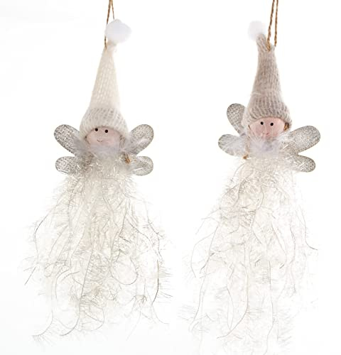 Logbuch-Verlag 2 colgantes de hadas de Navidad con forma de ángel para colgar en el árbol, 26 cm, purpurina