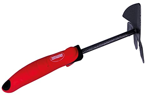 Amig - Lance et fourche de jardinage avec poignée ABS et corps en acier pour le travail dans le jardin et la plantation à la maison | Outils de verger faciles à manipuler en rouge et noir | Dimensions