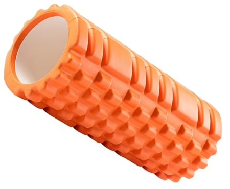 Yoga Massager Foam Rollers, Trigger Point Fitness Foam Roller Deep Tissue Muscle Massage Roller Yoga Pilates Roller for Relax Muscles, Balance Exercises, Physical Therapy, Pain Relief (Orange)