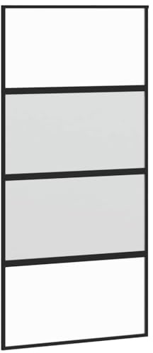 vidaXL Schiebetür Schwarz 102,5x205 cm Hartglas und Aluminium