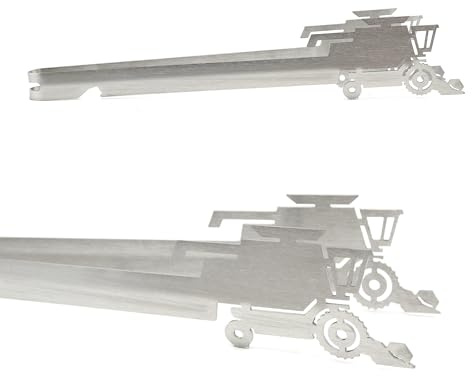 Grill-Zangen.de Motiv Mähdrescher Grillzange, spülmaschinengeeignet, Geschenkidee, Männergeschenk, Geschenk Landwirt, Silber, Edelstahl, 310mm