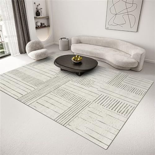 QGYFRE Teppich Gross Girls Rugs for Bedroom Wohnzimmer Antifouling-Teppich moderner gestreifter Klein 200x300CM Grau läufer