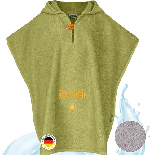 Smithy Badeponcho für Kinder & Babys aus kuscheliger Frottee Bio Baumwolle - Liebevoller Badetuch Poncho mit Kapuze für Mädchen & Jungen - Kinderponcho Kapuzenhandtuch Organic