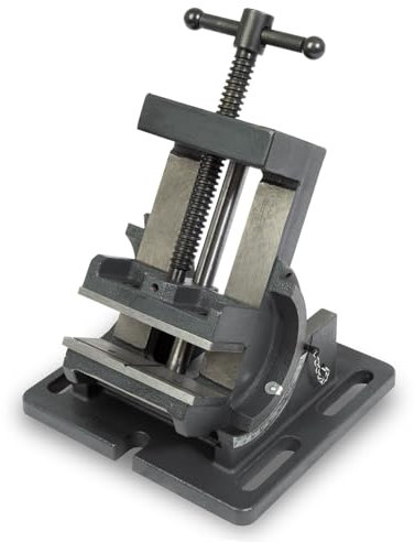 EBERTH Etau pour machine basculant à 90° en fonte d'acier, largeur de serrage maximale 100 mm, largeur de mors 105 mm, étau pour perceuse, fraiseuse, pour atelier professionnel ou personnel