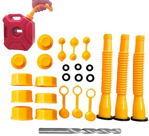 Fukamou Beccuccio Sostitutivo Per Lattina Di Olio,Sostituzione Beccuccio Per Lattina Di Olio - Kit Beccuccio Per Lattina Di Olio - Ugello Per Tanica 'olio (3 Kit-giallo) Adatto Per La Maggior
