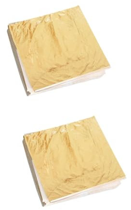 minkissy 200 STK Imitiertes Goldfolienpapier Frischhaltefolie, Plastikfolie Malfolie Papier Goldfolienpapier Zum Bedrucken Badezimmerdekorationen Folienpapier Für Heimdekoration