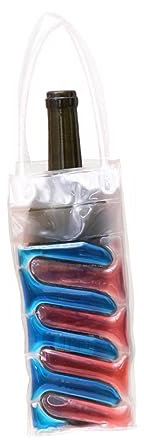 COLLBATH Wine Cooler Bag Wine Carrier PVC Material Long Bottle Sleeve for Insulation and Cooling Blue and Pink Suitable for Outdoor and Travel