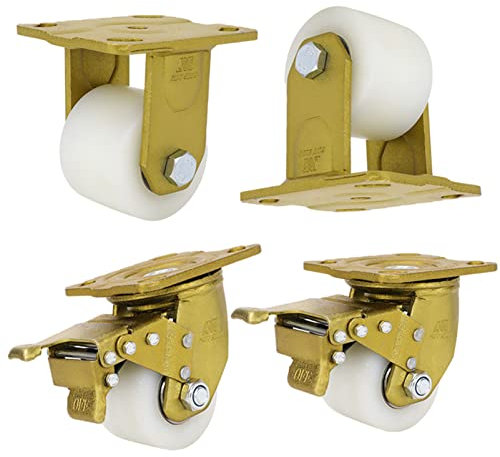 HUJIEAAA Ruedas giratorias para Trabajo Pesado Ruedas para Trabajo Pesado Ruedas para Muebles con Base Engrosada Blanca Ruedas para gabinetes con cojinetes de Bolas Dobles Ruedas giratorias