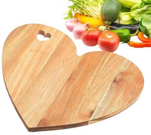 Hart Chopping Board - Wooden Cheese Board | Heart Shaped Chopping Board | Charcuterie Meat and Cheese Platter | Heart Shape Cutting Board | Serving Charcuterie Board for Meat Cheese and Vegetables