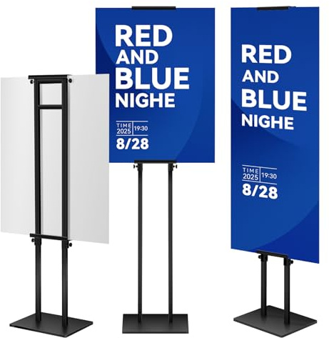 22x28 Poster Stand Floor Sign Holder, Double Sided Adjustable Pedestal Sign Stand with Heavy Duty Iron Base, Commercial 24×36 Display signage for Store Restaurant Office Hospitals Schools Hotel & Business Advertising
