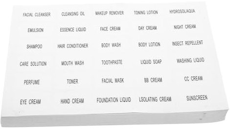 DEARMAMY 50 Pièces Étiquettes De Voyage Étanches Pour Petits Contenants Étiquettes Minimalistes De Salle De Bain Pour Distributeurs De Liquide Et Bouteilles De Toilette