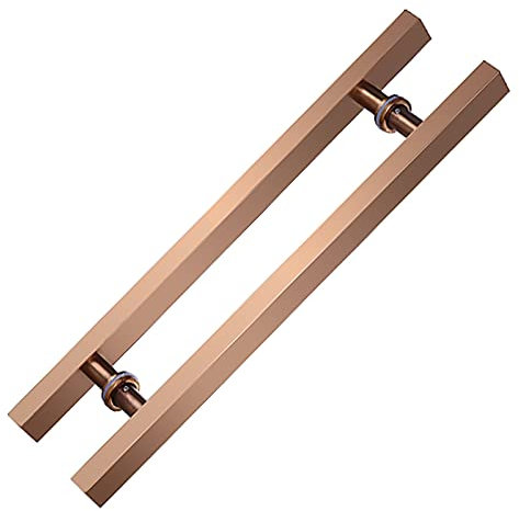 AIAMEWYT Door Handle Modern Entry Door Handle 24 Inch Sliding Barn Door Handle with Smooth Surface, Glass Wood Door Entry Pull Handle for Interior Exterior Door Pull Push (Pink 60cm Length|40cm CtoC)