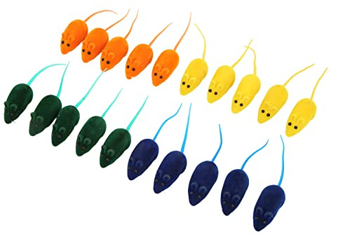 YULEESIYIP 20pcs Juguete Squeak Safe Interactive 4 Colors Alivia los Juguetes de Gato de estrés para Gatos para Mascotas