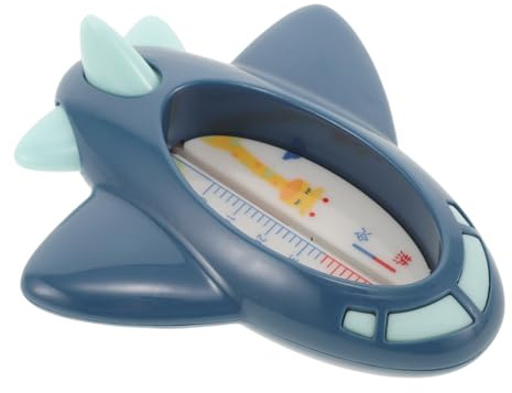 Kisangel Babybadethermometer für Neugeborene mit Präziser Wassertemperaturanzeige Blaues Cartoon Flugzeug Design Sicher für Babybadewanne und Babyzimmer