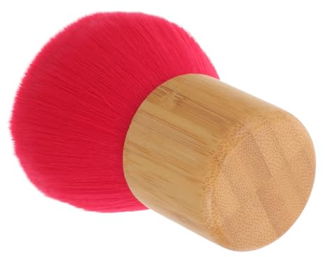 Anneome Professionell Puderborste med Elegant Rött Bambuhandtag Syntetiska för Puder och Fixeringspuder och Kompakt för på Resande Fot
