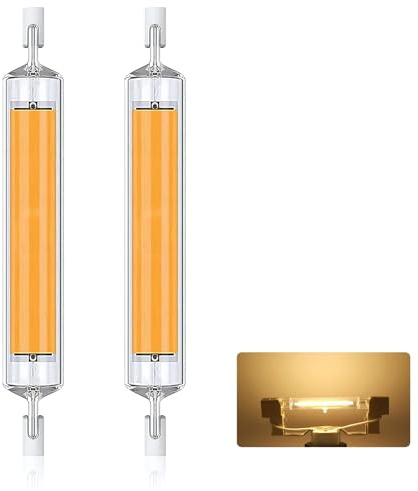 Homesally Ampoules R7S LED 118mm Dimmable, 30W Équivalent à Ampoule Halogène 118mm 300W, sans Scintillement, 3000LM, Éclairage à Faisceau 360°, AC 220-240V,Warm White,78mm 2pcs