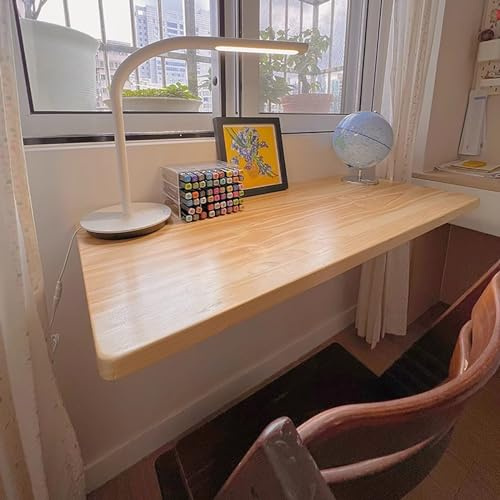 Faltbarer Wandschreibtisch – platzsparender Wandtisch, stabile Klapp-Werkbank, kompaktes zusammenklappbares Regal für Heimbüro, Größe: 80 x 30 cm