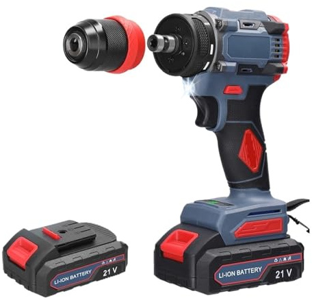 Trapano Avvitatore Elettrico 2 In 1 Senza Spazzole 16,8 V/21 V 45/55 Nm Trapano A Percussione Avvitatore A Batteria Multifunzione Ricaricabile Facile Da Usare(1 Battery 21V)