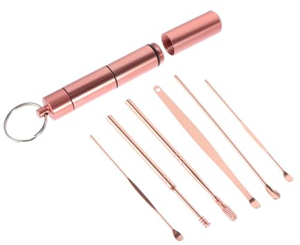 CIYODO Limpiador Cera de Oídos Portátil Acero Inoxidable Duradero Herramienta Extracción Cerumen Kit Higiene Auricular