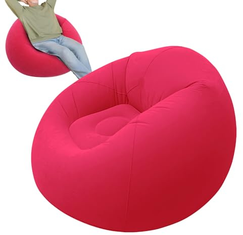 Wuvfojca Luftsessel Aufblasbar Beflocktes PVC Aufblasbare Couch Sofa 103x103x60cm Tragbare Klappbare Camping Couch Outdoor Sitzmöbel Für Campingplatz Garten Spielzimmer Terrasse Pool