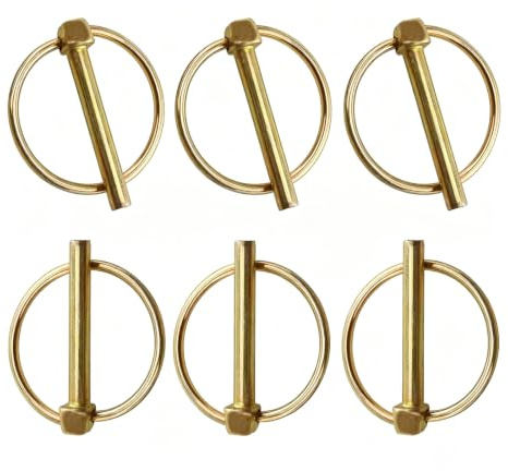 Runde Klappsplinte 6 Stück, 10mm x 70mm Sicherungssplint, Sicherungsbolzen | Klappsplinte, Verzinkter mit Federhalterung, Für Anhänger, Traktoren, Fahrrad, Boot