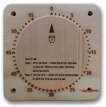 NUIBY Battery-Free 55 Minutes Sauna Timer - Mechanical Core Self-Driven Timer - Accessory for Sauna & SPA Rooms