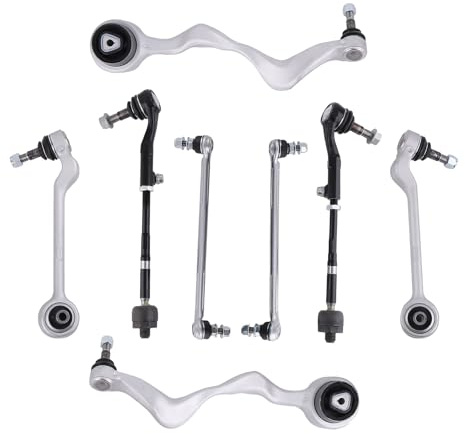 maXpeedingrods Brazos de suspensión del eje delantero, juego de 8 piezas para BMW Serie 1 y Serie 3 E81, E82, E87, E88, E90, E91, E92 y E93 (bieletas de suspensión delanteras)