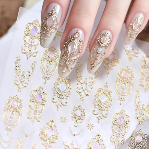 Nail Art Autocollant, Autocollants D'art D'ongles, Sticker pour Ongles, Nail Art Sticker, Auto-Adhésifs, Décorations pour Ongles Femmes et Filles, Décorations pour Halloween et Carnaval (B)