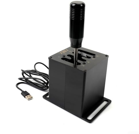 Manuelle Gangschaltung für Logitech G27 G29 T300 Rennsimulator, Aluminiumlegierung, Karbonfaser, ergonomisches Design, authentische Schaltung, stabile Halterung, schwarz (7-HB045)