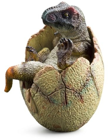 Tsawntd Créatures préhistoriques de Dinosaures, œufs de Dinosaures, Ensemble d'œufs à couver – Figurine bébé Dinosaure avec Coques Amovibles, décoration Bureau réaliste (155 g)
