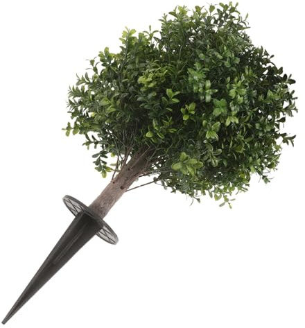 KHBUAB Konstgjord Boxwood-topiaryboll med Markspett Uv-beständig och Vädertålig Konstväxt för Utomhusplanteringar Dekorativ Rund Buske för och Trädgårdsspår