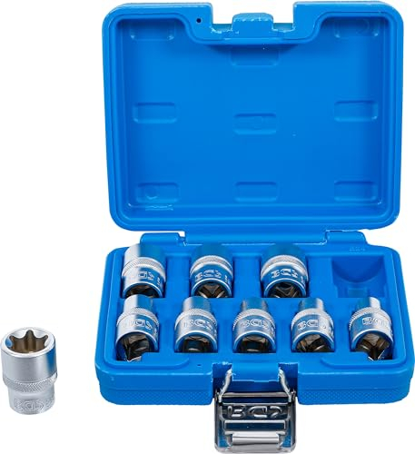 BGS 6425 | Jeu de douilles, profil E | 12,5 mm (1/2) | E10 - E24 | 9 pièces