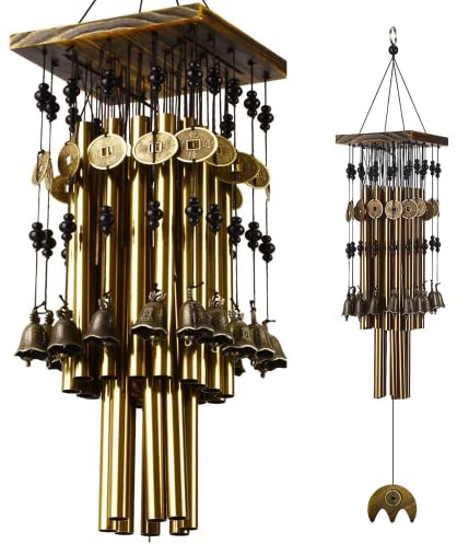YLYYCC Wind Chimes for Outside, 30Memorial Wind Chimes with 24 Copper Tubes and 16 Copper Bell for Garden,Patio,Window Wind Chime Hanging Decoration,Bronze Memorial Sympathy Wind Chime Gifts for Mom