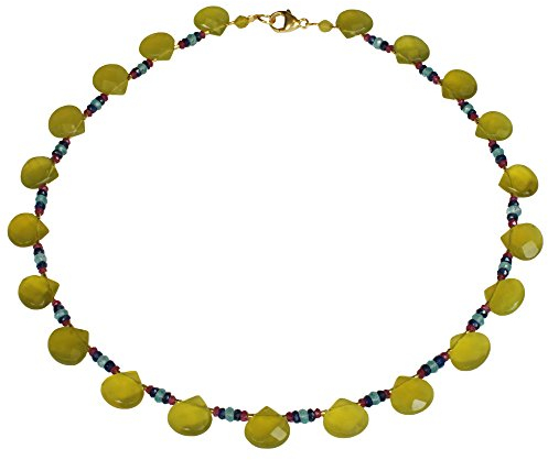 Funk-Collier Koreanische Jade mit Rubin, Saphir und Apatit, 925oo Silber Schloss, Damen