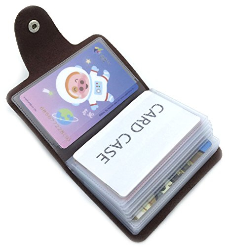 caacoo 9 Farben Kreditkartenetui für Damen Herren Bankkartenetui Kartenetui - 24 Kartenfächer (Kaffee)