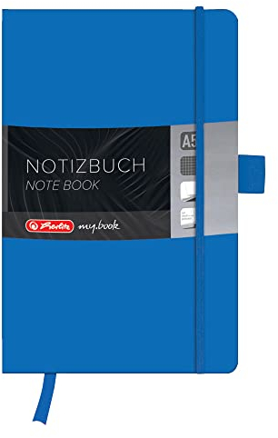 Herlitz 11369097 Notizbuch my.book Classic A5, 96 Blatt, kariert, blau