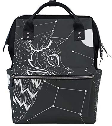 MONTOJ Wolf and Rose Canvas Reisetasche Campus Rucksack One Size 6