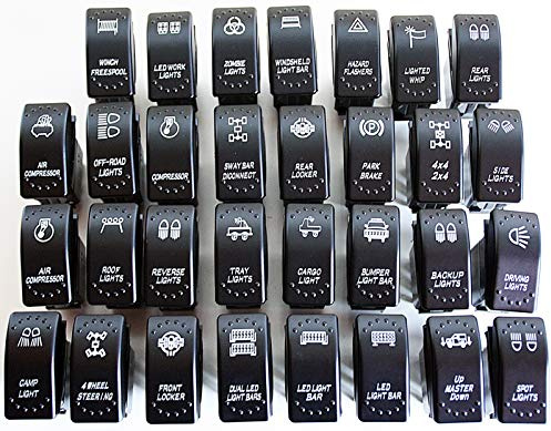 Symbol Kippschalter Wippschalter Schalter Auto Boot KFZ LKW Licht 12V 24V (Rückfahrscheinwerfer hinterer Scheinwerfer - Backup Lights JJ2)