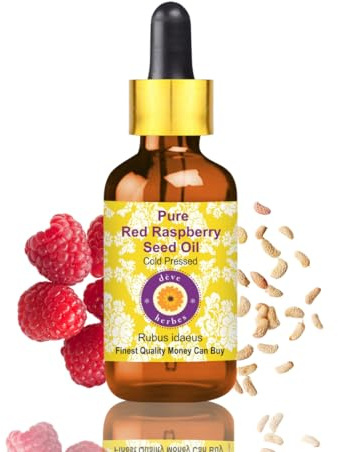 Deve Herbes puro Olio di semi di lampone rosso (Rubus idaeus) con contagocce di vetro spremuto a freddo 50ml (1.69 oz)