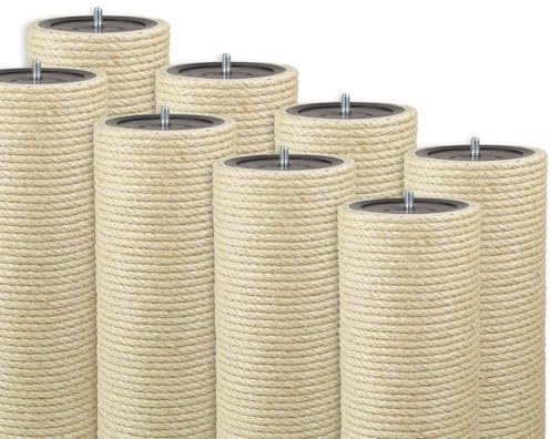 Kratzbaumland 15 cm Deluxe-Endstamm mit Stehbolzen mit 8 mm Sisalseil Länge: 100 cm/Gewinde: 10 mm (M10)