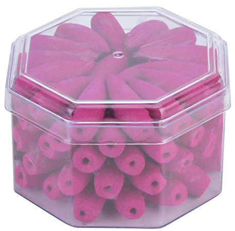 Hilitand Rückfluss-Räucherkegel 70er Rückfluss-Räucherstäbchen Rose Lily Osmanthus Sandelholz Adlerholz Ambrosia Wermutgeruch Rückflusskegel für Rückfluss-Räucherstäbchenhalter(Rose)