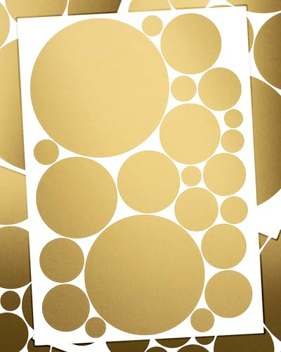 WANDfee Wandtattoo Punkte I gold I Wandsticker Wandaufkleber Wanddeko für Kinderzimmer Babyzimmer Mädchen Junge