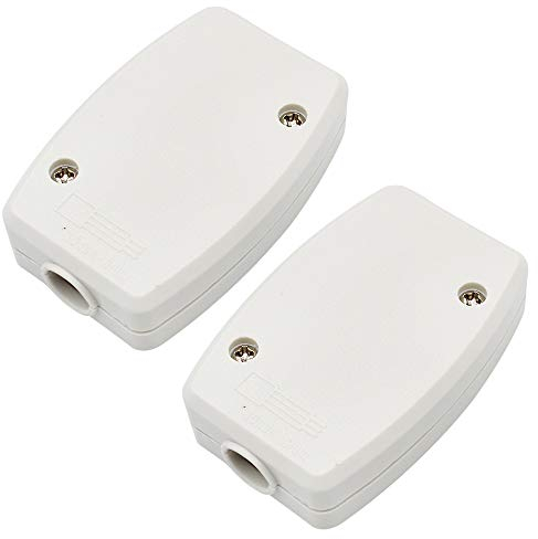 FUJIE 2 Pcs Caja de Conexion de Plastico 3 Terminal Conector De Línea Caja de Conexiones - Blanco