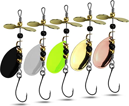 Storfisk fishing & more 5er Set Spinner Kunstköder mit Einzelhaken und Propeller zum Angeln auf Forelle und Barsch