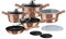 Berlinger Haus Kitchen Cookware Sets 13 Piece, Nonstick Cookware Set, Turbo Induction Based Pots and Pans Set with Plastic lids, Cooking Set with Soft-Touch Handles, Rose Gold