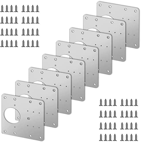 8 Stück Schrank Scharnier Reparaturplatte, Küchen Scharnier Reparaturset, Aufschraubscharniere Reparaturklammern mit Loch, Möbelscharnier Platte für Schrank Möbel Schublade Fenster