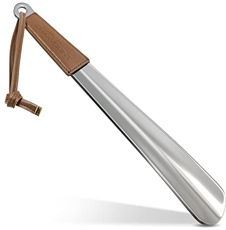 Charmount Metal Shoe Horn - 12 Inch Long Shoe Horns for Senior, Men, Women, Kids, Stainless Steel Shoehorn with Handle (Durable, Upgraded 2mm Thick)
