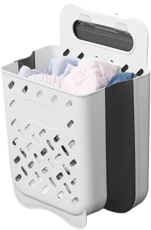 Wäschekorb für Badezimmer, faltbar, für schmutzige Kleidung, zum Aufhängen an der Wand, groß, tragbar, ohne Stanzen