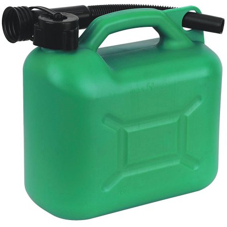 BARGAIN4ALL Plastic Fuel Diesel Petrol Jerry Can – with Pouring Spout – Liquid Compatibility – Easy to Carry Anywhere – Oil Water Container Can (Green (5 Litres))