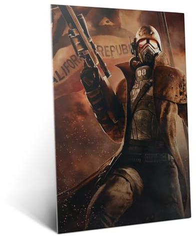 Displate Offiziell Fallout MetallPoster Magnetische Befestigung Inklusive Lizenziert Bilder Hochwertiges Poster Fallout New Vegas - New Vegas Courier Poster 67.5 cm x 48 cm